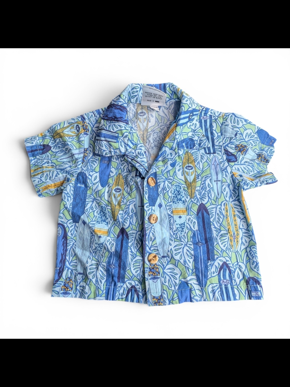 Vintage HAMAJAG Maui Hawaii Toddler Surfboard Hawaiian Aloha Shirt 2/3Y